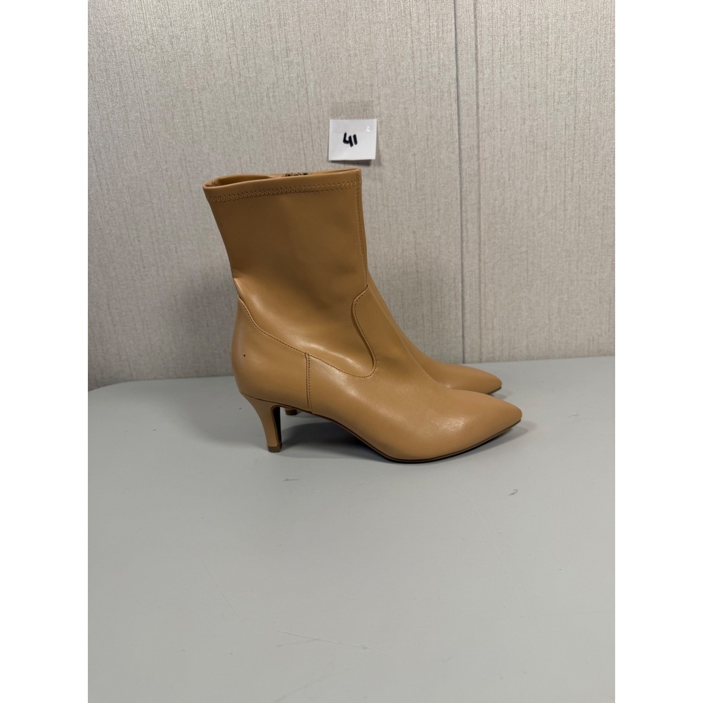 DV Dolce Vita Audra Tan Camel Pointed Toe Kitten Heel Ankle Boots Womens 8
